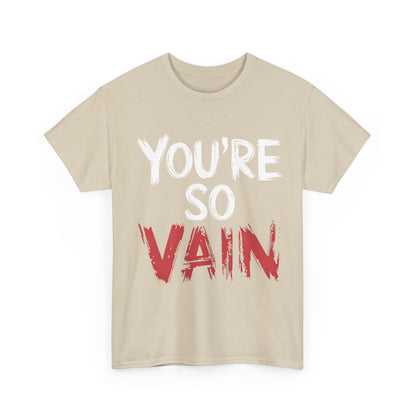 You're So Vain Graphic T-Shirt in cream, presenting a striking artistic design that merges style with artistic expression.