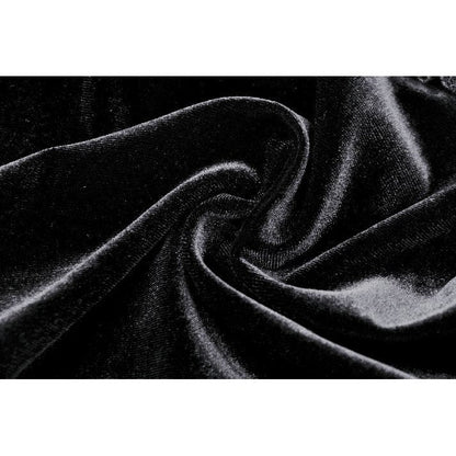 Close-up of Dark in Love Lavinia Shrug's luxurious velvet fabric and feminine lace detailing, ideal for adding elegance to a dark ensemble.