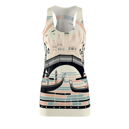 Valentina Rhapsody Venice Dress - Pastel Patterned Racerback featuring enchanting Italian charm, inspired by the serene canals and ornate architecture of Venice.