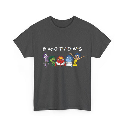 Luxurious unisex tee shirt featuring the 'Inside Out Friends' design, showcasing vibrant emotions characters from Pixar's animated masterpiece.
