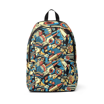 Vibrant Pop Art Backpack by Dazzling Dreams Studio featuring colourful cartoon motifs, perfect for stylish individuals seeking playful sophistication.
