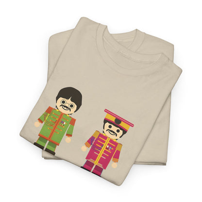 The Toy Beatles Graphic T-Shirt Urban Unisex Cotton Tee featuring two stylized cartoon figures of iconic band members in vibrant designs, ideal for pop culture enthusiasts.
