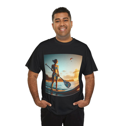 Chic Delightfull Paddle Board Scene T-Shirt from Dazzling Dreams Studio, designed for those who celebrate water sports.