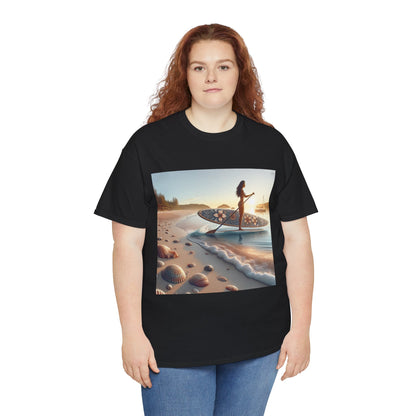 High-quality breathable fabric of Delightfull Paddle Board T-Shirt, ideal for outdoor adventures by Dazzling Dreams Studio.