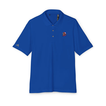 Adidas Unisex Performance Polo Shirt in vibrant blue - Eco-Friendly 100% Recycled Polyester, designed with UPF 50+ Protection for luxury and style.