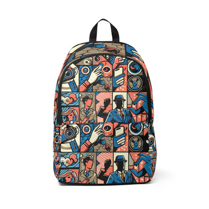 Vibrant Modern Pop Art Backpack by Dazzling Dreams Studio showcasing eye-catching cartoon figures and dynamic design, perfect for adding a splash of creativity to your style.