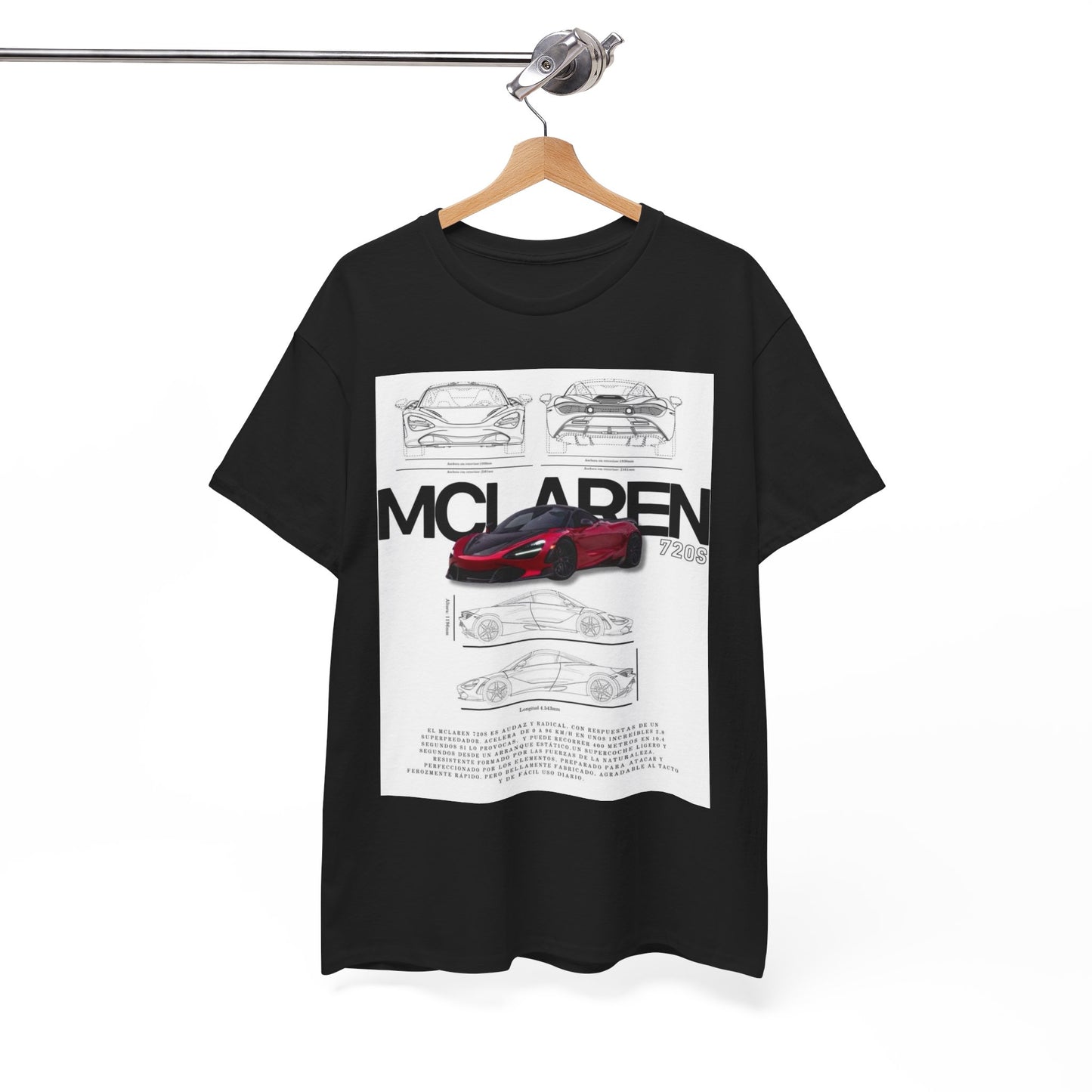 McLaren 720S T-Shirt TEE Mens: Women's Car Art, Tech Drawing, Automotive Design