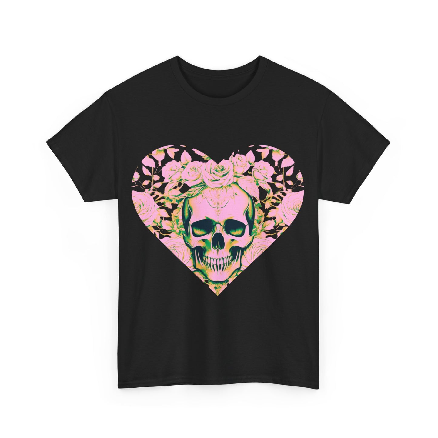 Skulls and Roses Cotton Tee, Unisex Graphic Shirt, 7 color choice