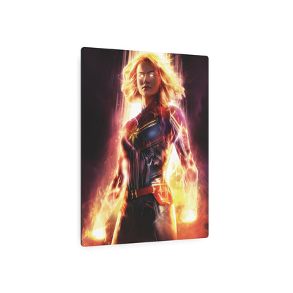 Sophisticated angle of Captain Marvel Metal Art Poster, showcasing the powerful imagery and striking nuances of the superhero.