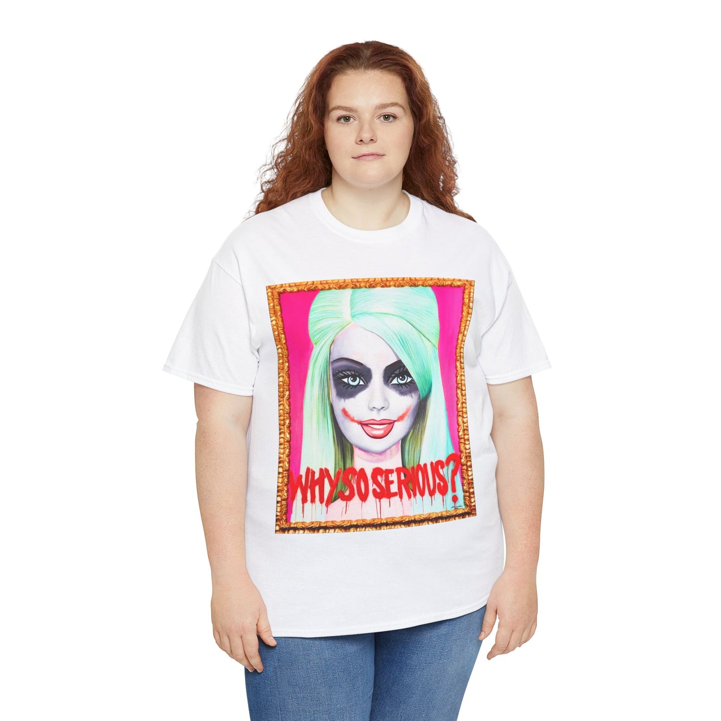 Why So Serious Joker Barbie Women's Graphic T-Shirt - Trendy Pop Art Design Tee