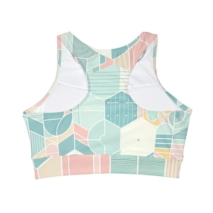 Close-up of the Dazzling Dreams Studio Swim Symphony bikini top featuring removable cups and chic racerback style.