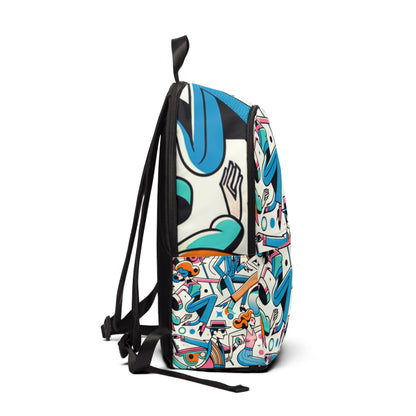 Luxury Vibrant Cartoon Character Backpack by Dazzling Dreams Studio, showcasing whimsical comic-style motifs and bright colours, perfect for making a bold fashion statement.