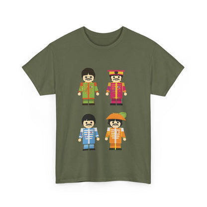 The Toy Beatles Graphic T-Shirt Urban Unisex Cotton Tee featuring vibrant cartoon representations of The Beatles members in iconic attire, ideal for luxury pop culture enthusiasts.