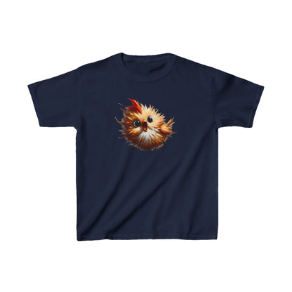 Child's Unisex Cartoon Bird Graphic Cotton Tee - Navy Blue with vibrant bird graphic, perfect for young gamers.