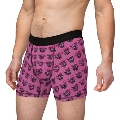 Valentines Naughty Cheeky Mens Boxer Briefs with playful heart graphic proclaiming 'I LICKED IT SO IT'S MINE'. Perfect for humorous gifts on birthdays and anniversaries.