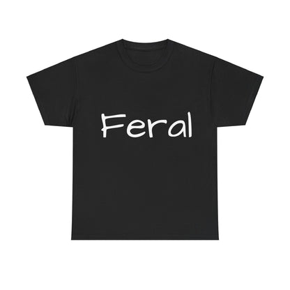 Feral Graphic Unisex T-Shirt in classic black, showcasing a refined urban aesthetic that combines artistic flair with a comfortable fit for all.