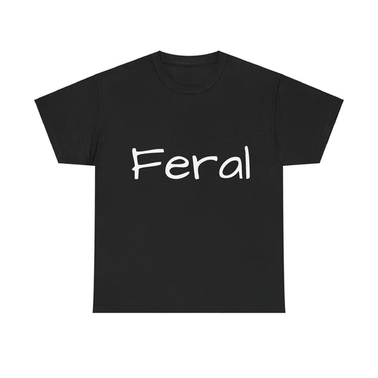 Feral Graphic Unisex T-Shirt in classic black, showcasing a refined urban aesthetic that combines artistic flair with a comfortable fit for all.