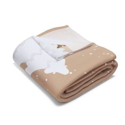 Sumptuous Decorative and Warm Christmas Arctic Fleece Blanket displaying a stylish folded design, accentuated with delightful festive graphics, perfect for luxurious holiday warmth.