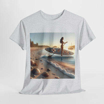 Delightfull Paddle Board T-Shirt by Dazzling Dreams Studio, showcasing an elegant paddleboarding design, perfect for water sports enthusiasts.