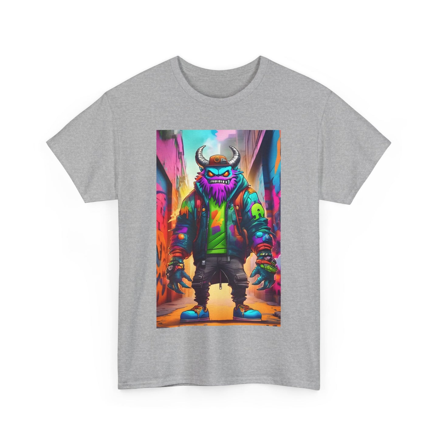 Street Monster Graphic T-Shirt, Urban Streetwear Top, Unisex Cotton