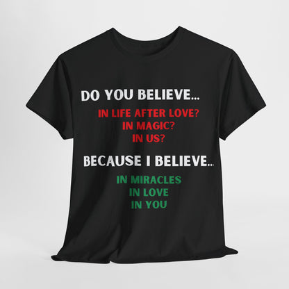 Urban Unisex Cotton Lyrics Graphic T-Shirt showcasing a stunning black design with artistic lyrics, perfect for music lovers seeking stylish casual wear.