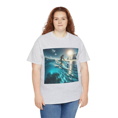 Delightful Paddle Board T-Shirt by Dazzling Dreams Studio featuring a stunning paddleboarding graphic, perfect for water sports enthusiasts and nature lovers.