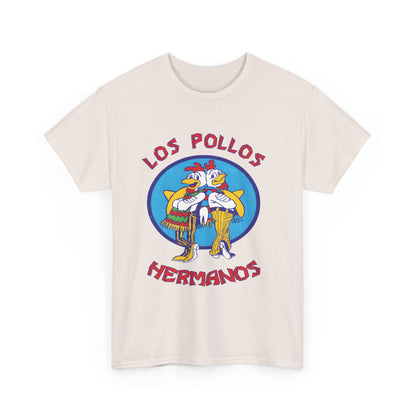 Front view of the luxurious Breaking Bad Los Pollos Logo Graphic T-Shirt featuring the iconic Los Pollos Hermanos design, ideal for fans of the series.