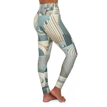 Luxury AthleVerve leggings by Dazzling Dreams Studio, featuring contemporary abstract designs in soft pastel tones, perfect for stylish workouts and casual outings.