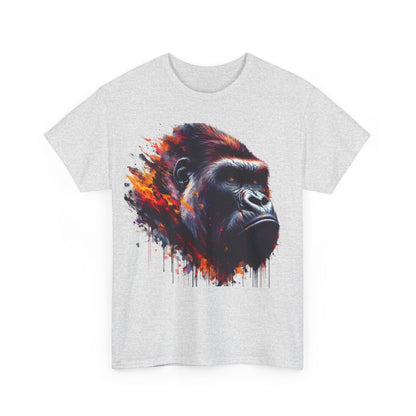 Harambe Masterpiece Graphic Unisex T-Shirt - Striking front view featuring an artistic homage to Harambe in vibrant watercolours.