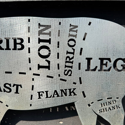 Galvanized Steel Butchers Lamb Wall Decoration.