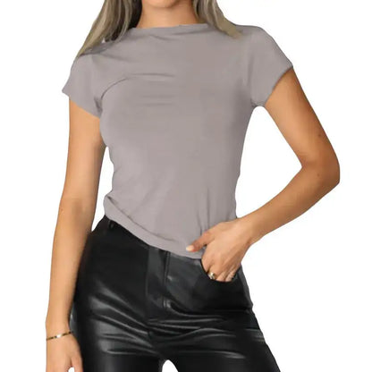 Versatile styling options for the Women's Fitted Short Sleeve Kelal Core Tee Shirt by Dazzling Dreams Studio, perfect for casual or formal occasions.