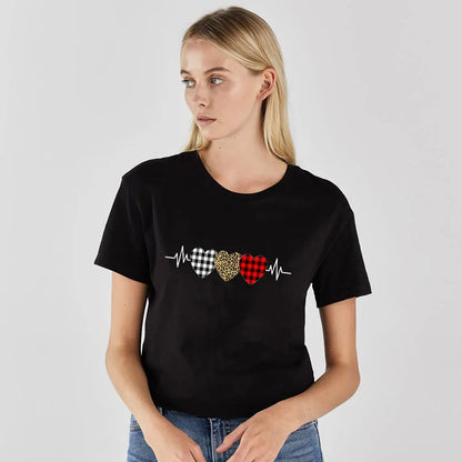 Trendy Leopard Lips Print Women's T-Shirt by Dazzling Dreams Studio, designed to make a bold fashion statement for casual wear.