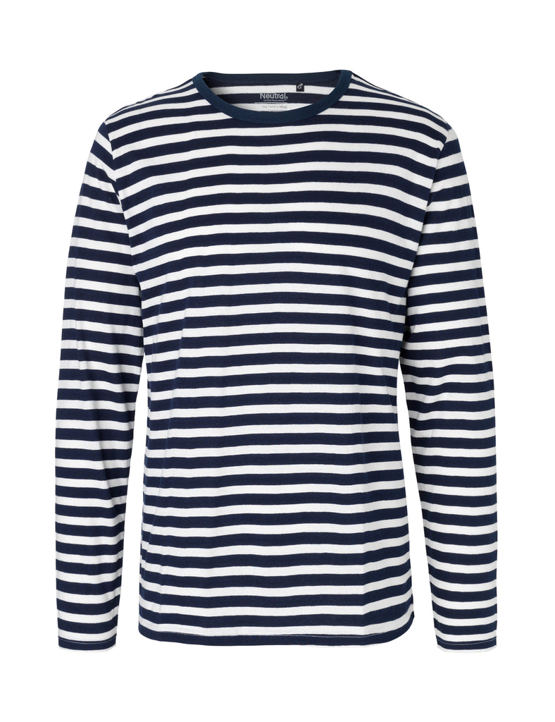 The classic relaxed fit of the Fairtrade Organic Combed Cotton Long Sleeve T-Shirt, illustrating perfect ease of movement and flattering silhouette.