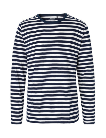 The classic relaxed fit of the Fairtrade Organic Combed Cotton Long Sleeve T-Shirt, illustrating perfect ease of movement and flattering silhouette.