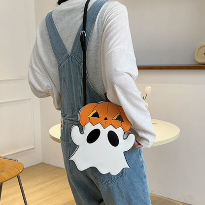 Fashionable 3D Cartoon Pumpkin Ghost Bag; a chic accessory for women that combines festive spirit with everyday elegance.