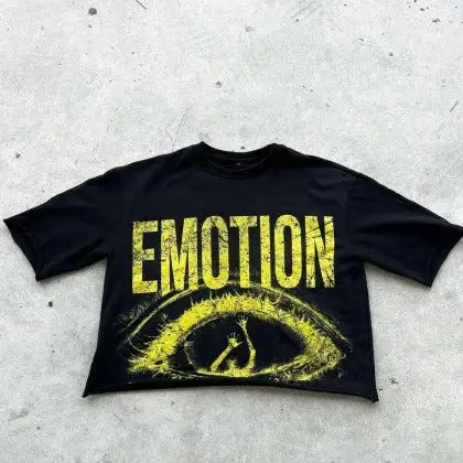 Women's fashion Cropped Mixed Emotion Graphic Tee