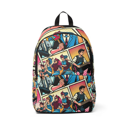 Dynamic Pop Art Backpack by Dazzling Dreams Studio, showcasing sophisticated modern design with vibrant pop art motifs.