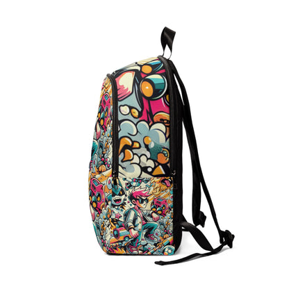Vibrant Cartoon Pop Art Backpack by Dazzling Dreams Studio, showcasing bold and colourful graphics that blend modern art with playful design, perfect for trendsetters.