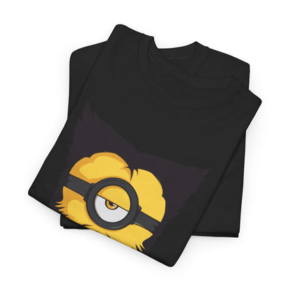 Minion Wolverine Unisex Mens Womens Graphic Funny T Shirt Tee featuring a playful design of a Minion with claws, perfect for urban street style lovers. Ideal for fans of funny apparel and Minions.