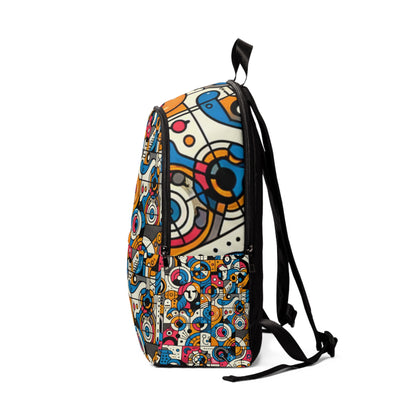 Close-up of whimsical features on the Vibrant Animated Backpack by Dazzling Dreams Studio, demonstrating its unique artful design and vibrant colours.