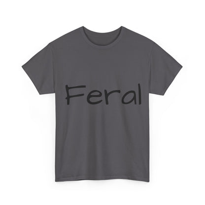Feral Graphic Unisex T-Shirt featuring a sophisticated artistic design in charcoal grey, perfect for self-expression and creative wardrobe enhancement.