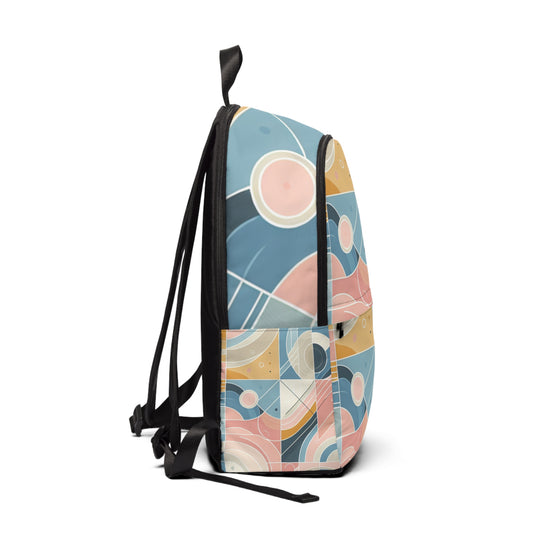 Stylish interior of the Pastel Abstract Geometric Backpack by Dazzling Dreams Studio, emphasizing spacious compartments for everyday essentials.