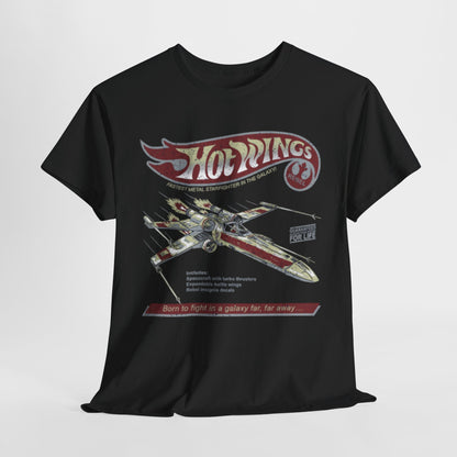X wing Star Wars Unisex Mens Graphic Cotton Funny T Shirt Tee Vintage Hot Wings featuring a dynamic graphic of a starfighter, elegantly showcasing bold retro design and soft black cotton material.
