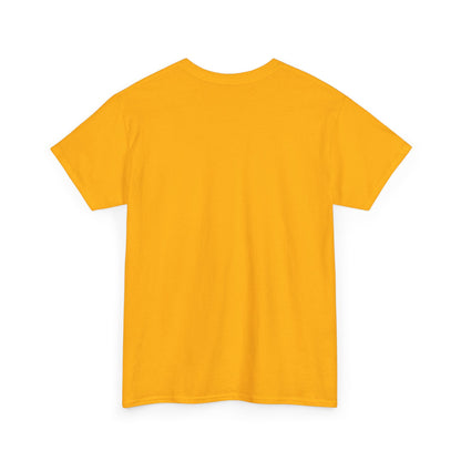 Back view of a luxurious unisex cotton tee, featuring a vibrant yellow colour; perfect for casual styling. I May Not Go Down In History Cotton Tee Graphic T-Shirt.