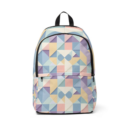 FitSpark Elite Geometric Pattern Gym Backpack in stylish pastel colours by Dazzling Dreams Studio, showcasing a modernist aesthetic and practical functionality for both gym and casual outings.