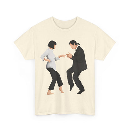 Luxurious Pulp Fiction Graphic T-Shirt featuring an artistic illustration of dancing characters that captures the essence of cult cinema, crafted from premium cotton for ultimate comfort and style.