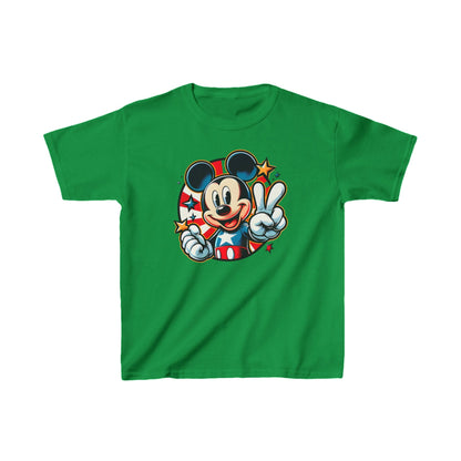 Luxury Child’s Mickey Mouse Pop Art Unisex Graphic Tee Shirt in Vibrant Green, showcasing a playful Mickey Mouse illustration that captures the essence of fun and freedom.