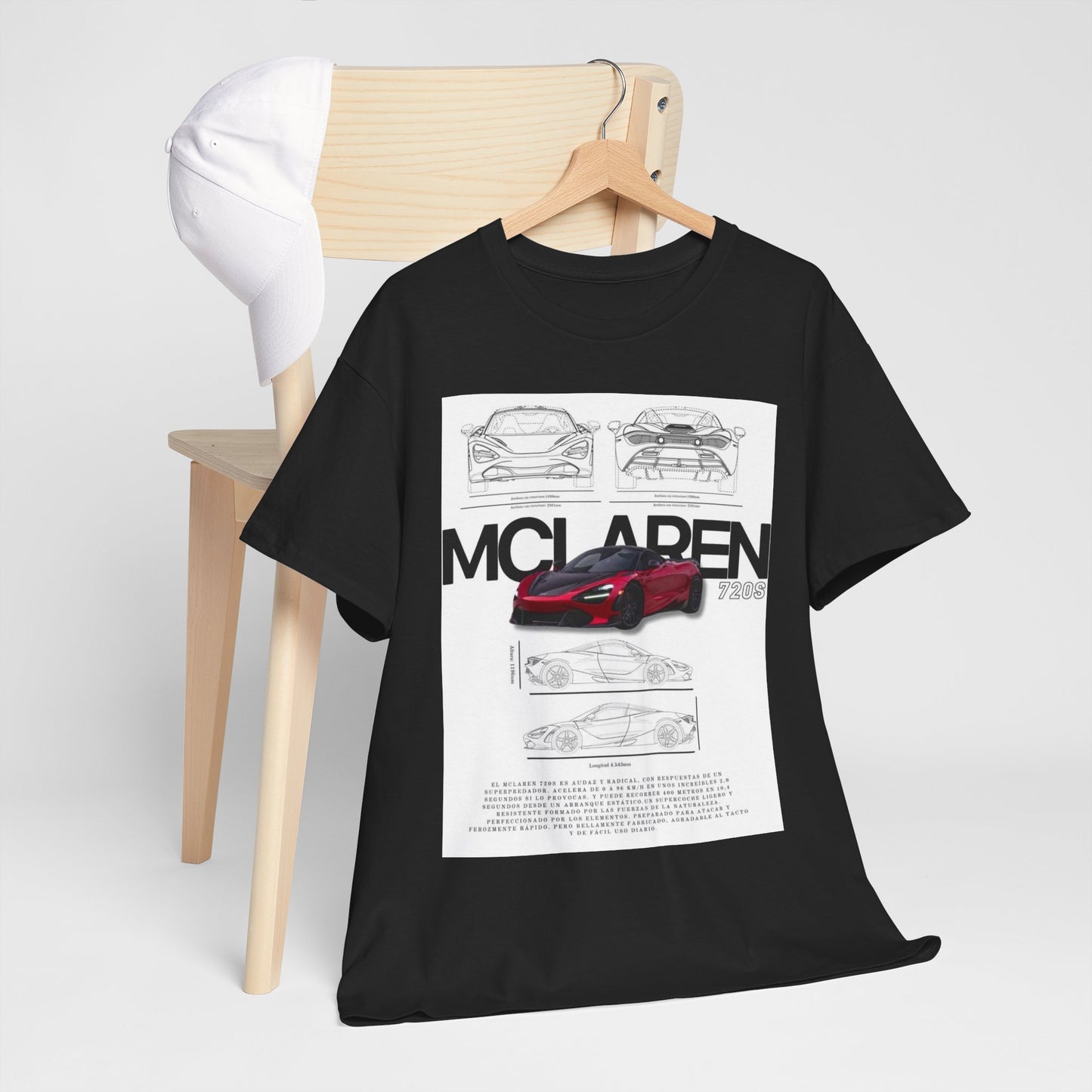 McLaren 720S T-Shirt TEE Mens: Women's Car Art, Tech Drawing, Automotive Design