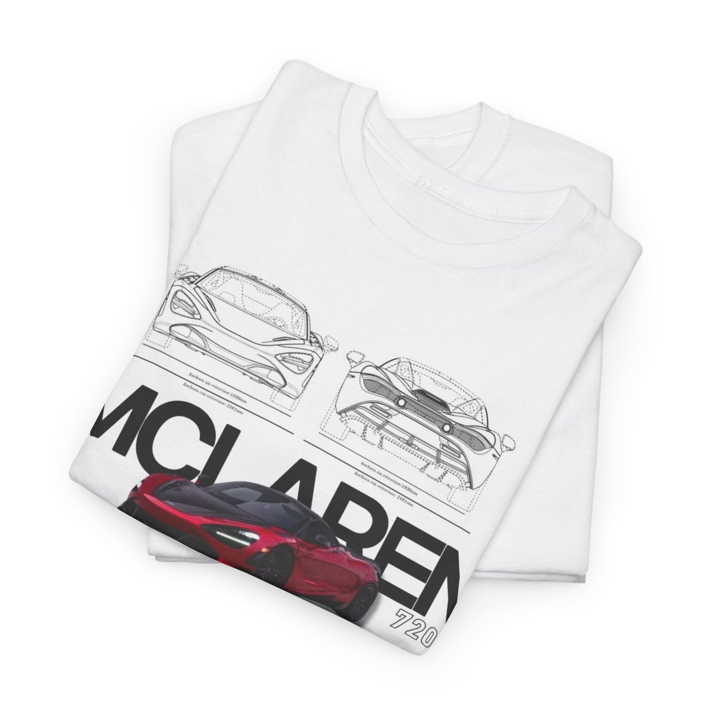 McLaren 720S T-Shirt TEE Mens: Women's Car Art, Tech Drawing, Automotive Design