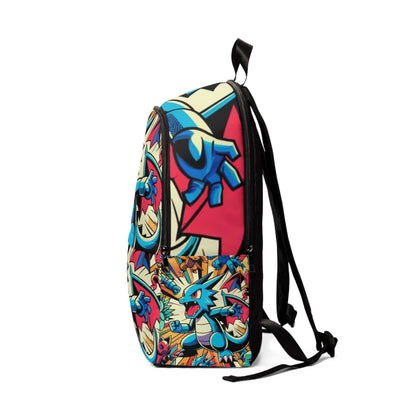 Close-up of the padded shoulder straps of the Minimalist Harmony Pop Art Backpack by Dazzling Dreams Studio, designed for ergonomic comfort and luxurious wear.